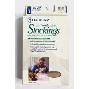 Truform Unisex Beige Leg Health Anti Embolism 1 Pair Socks Stockings Large New